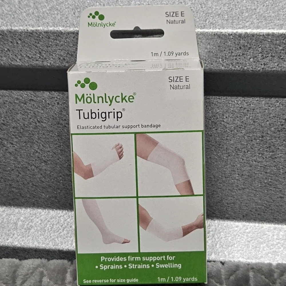 2 Molnlycke‎ TUBIGRIP Size E Natural Elasticated Tubular Support Bandage 1M/1 Yd